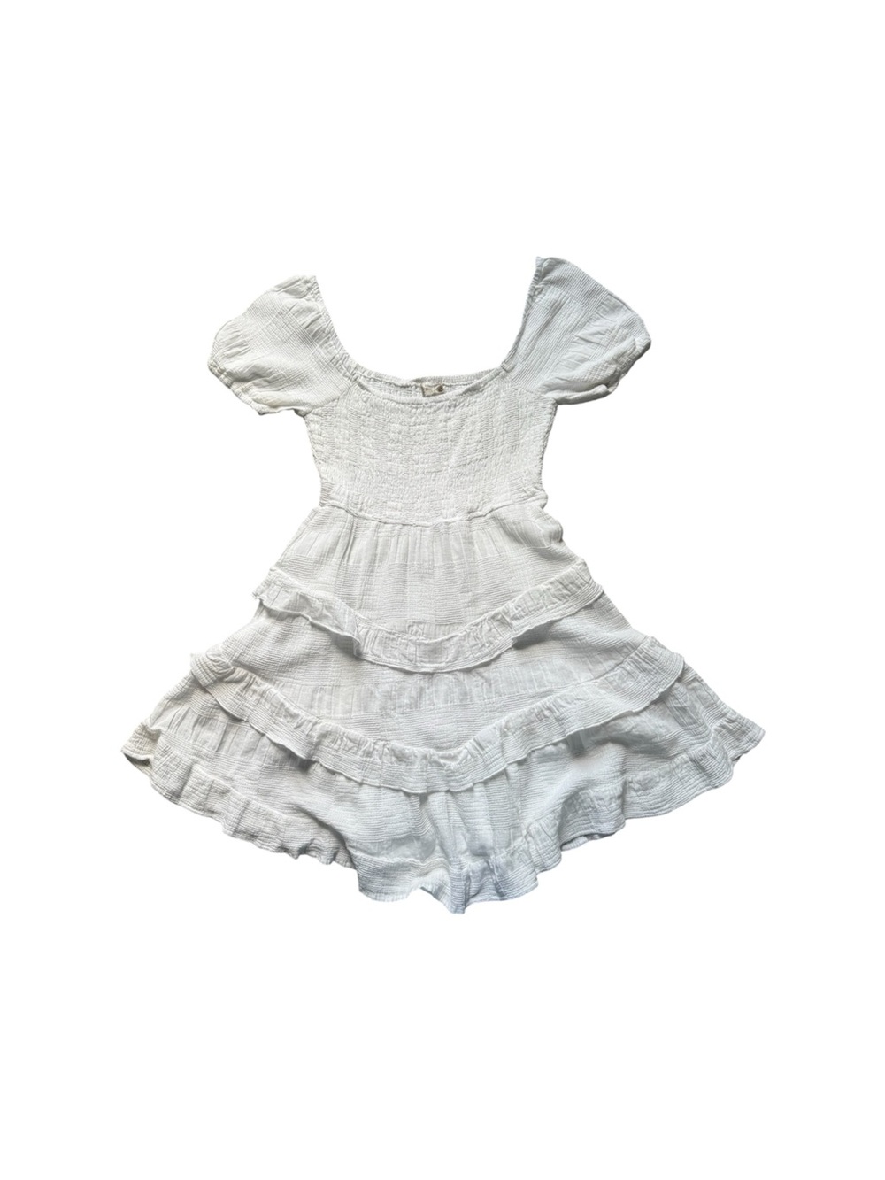 Altar'd State White Tiered Ruffle Mini Dress S